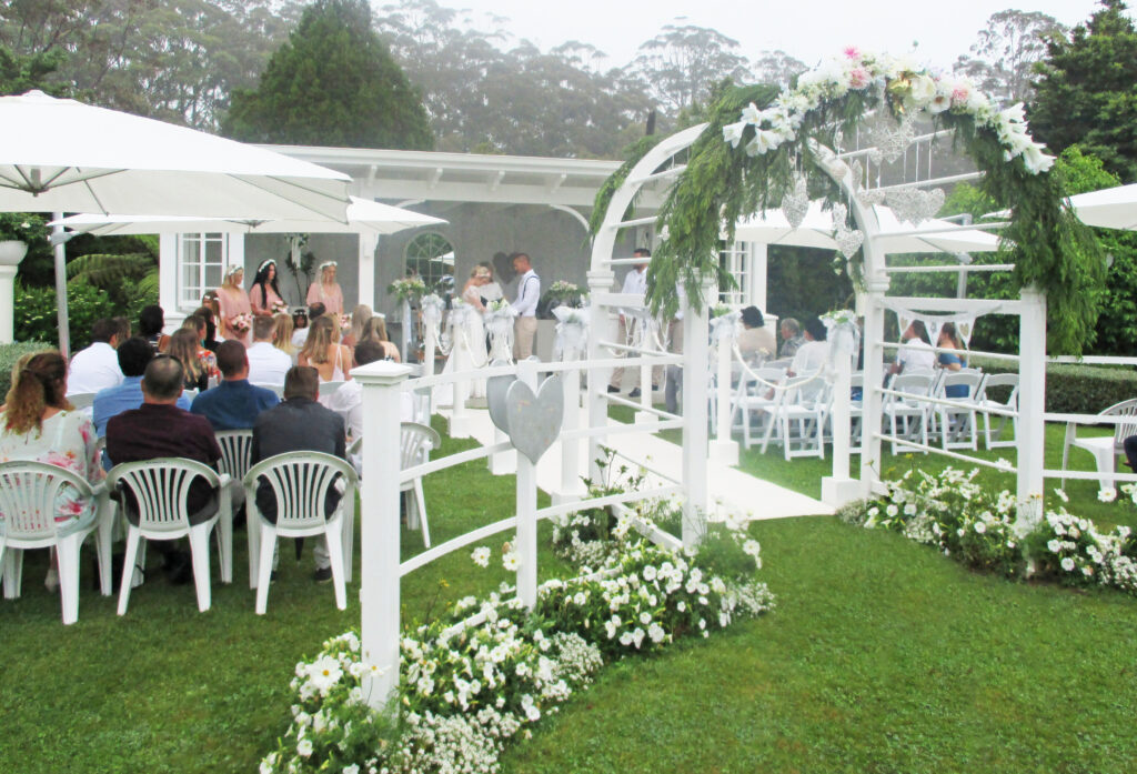 romantic wedding arch at seronera wedding venue kerikeri bay of islands